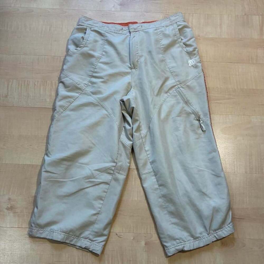 Wilson Track Pants Size L Vintage Khaki Tan Mesh Lined 90s Tennis